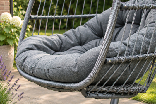 Holly Single Folding Hanging Chair with Cover - Charcoal/Grey