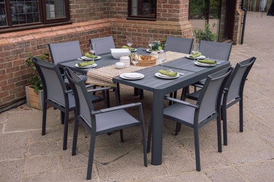 Capri Extending Butterfly Dining Set - Light Grey