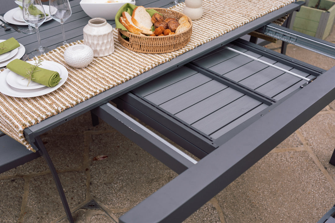 Capri Extending Butterfly Dining Set - Light Grey