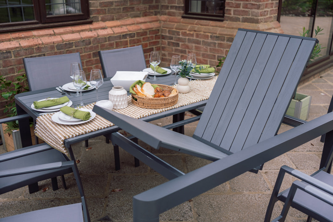 Capri Extending Butterfly Dining Set - Light Grey