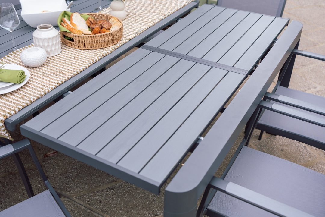 Capri Extending Butterfly Dining Set - Light Grey