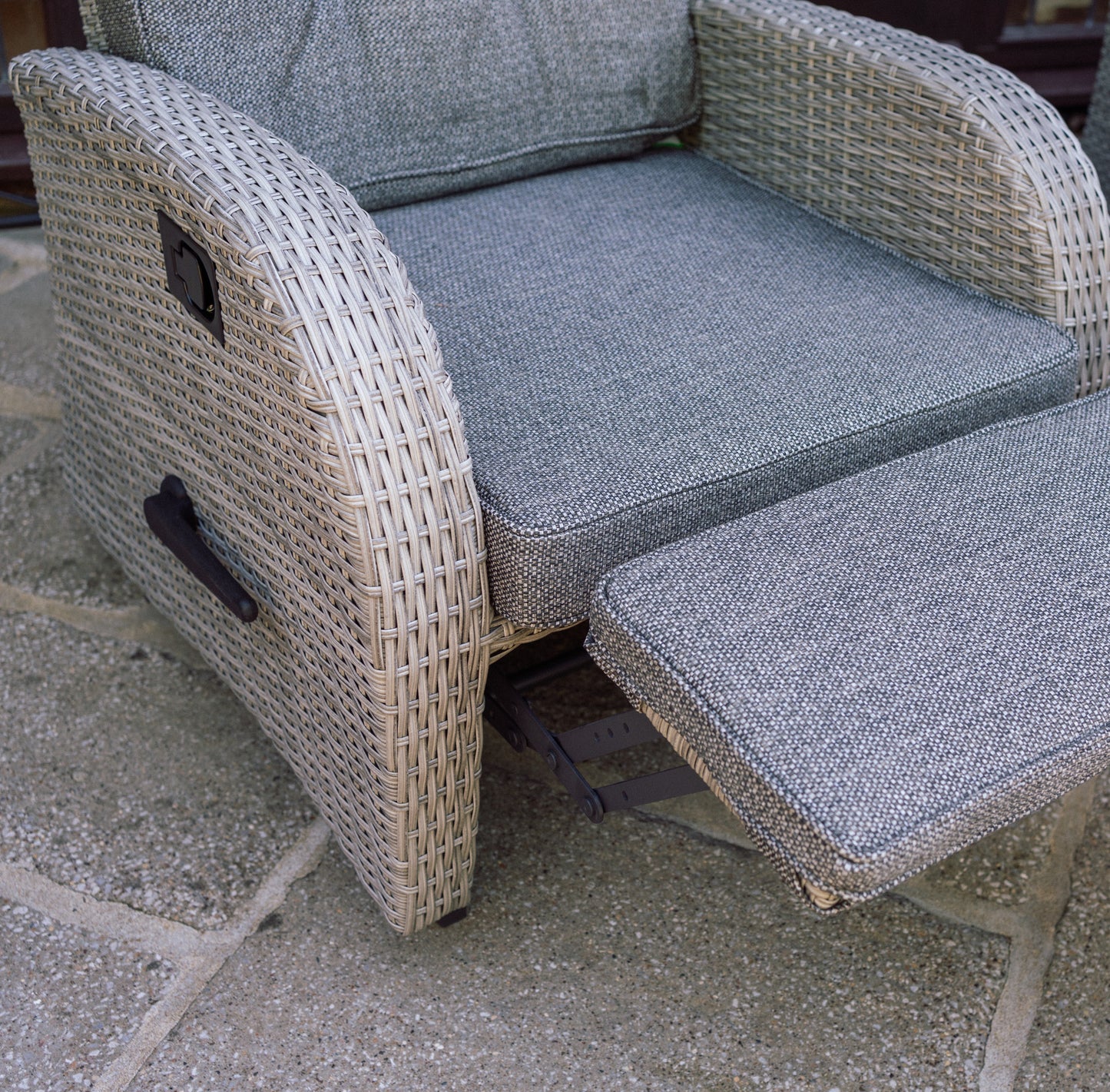 Bellevue Rocking & Reclining Set - Light Grey/Charcoal