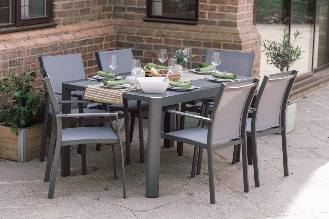 Capri Extending Butterfly Dining Set - Light Grey