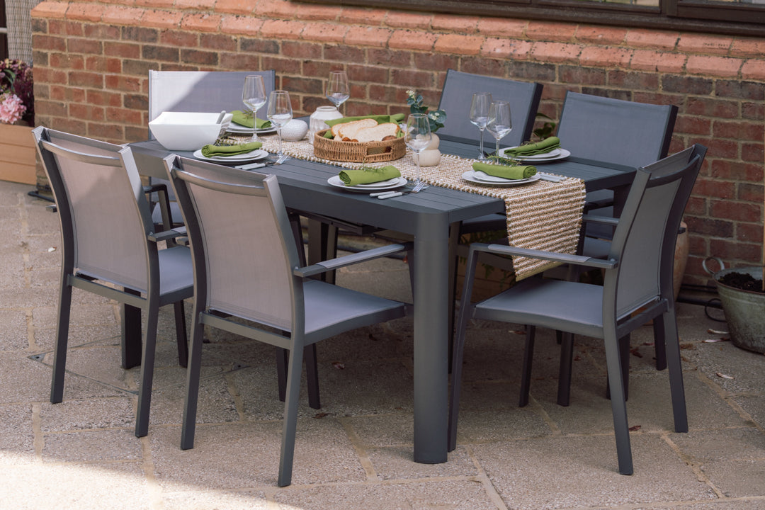 Capri Extending Butterfly Dining Set - Light Grey