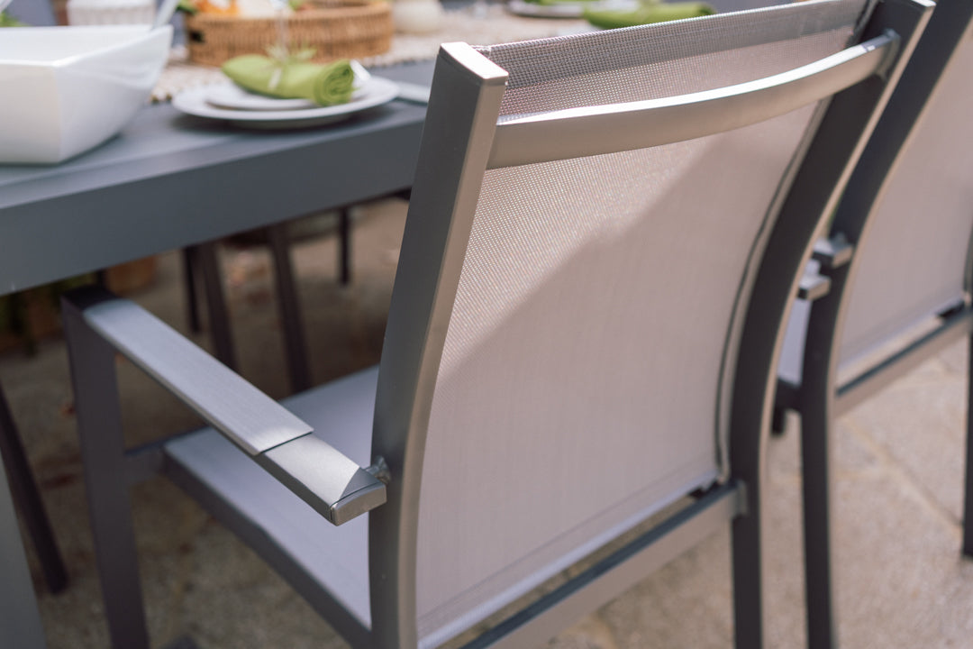 Capri Extending Butterfly Dining Set - Light Grey