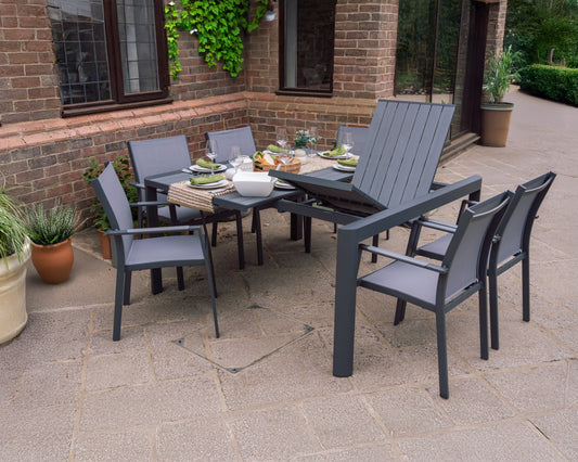 Capri Extending 6 to 8 Dining Set - Light Grey