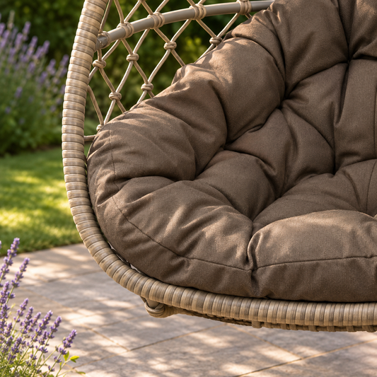 Christina Single Folding Hanging Chair - Natural/Cappuccino