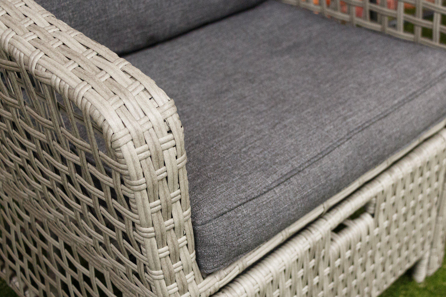 Rattan Companion Bistro Set -  Table and Two Chairs with Footrests
