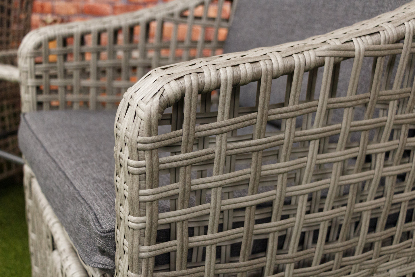 Rattan Companion Bistro Set -  Table and Two Chairs with Footrests