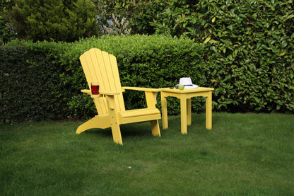 Winawood Wood Effect Side Table - L49.3cm x D49.3cm x H53cm - Sunflower Yellow