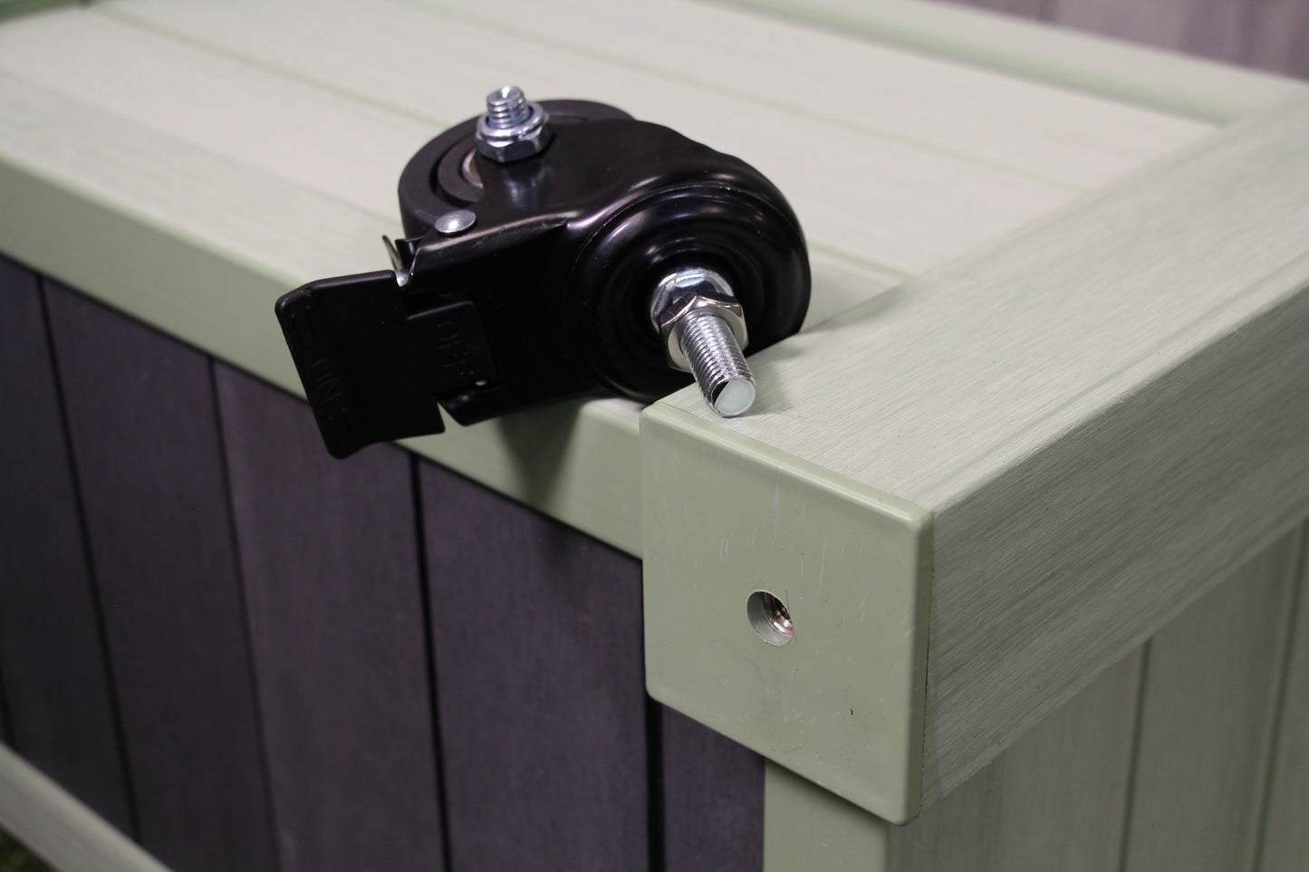 Castors for Large Rectangular Planter - Stone Grey