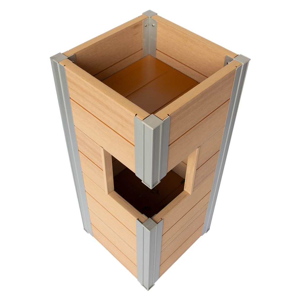 Winawood Wood Effect Pillar Planter -  New Teak