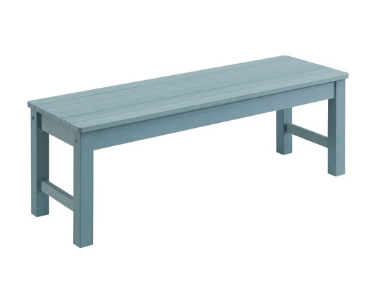 Winawood Backless 2 Seater Wood Effect Bench - Powder Blue
