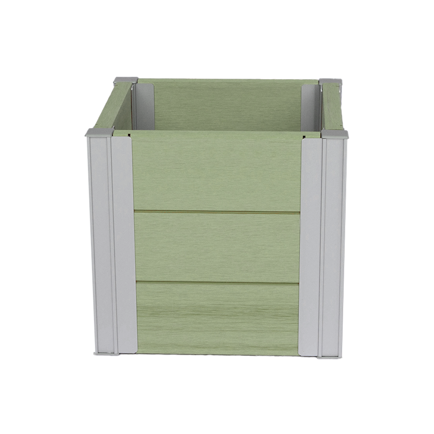 Winawood Wood Effect Small Cube Planter - Duck Egg Green