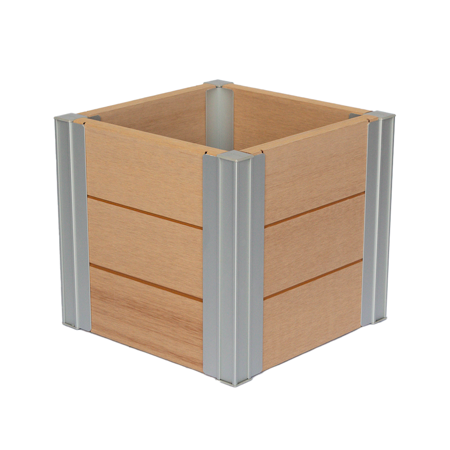 Winawood Wood Effect Small Cube Planter - New Teak