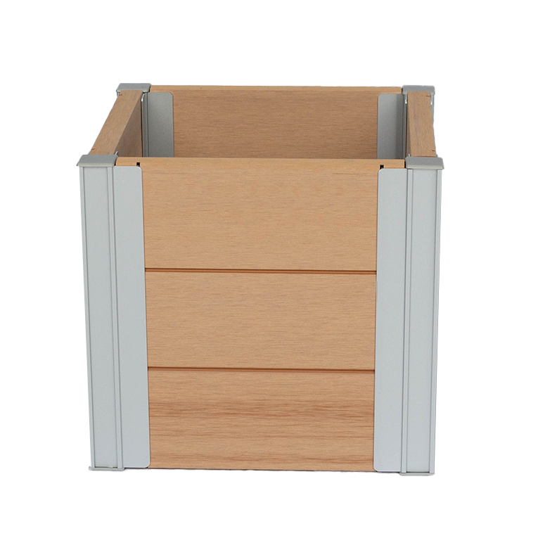 Winawood Wood Effect Small Cube Planter - New Teak