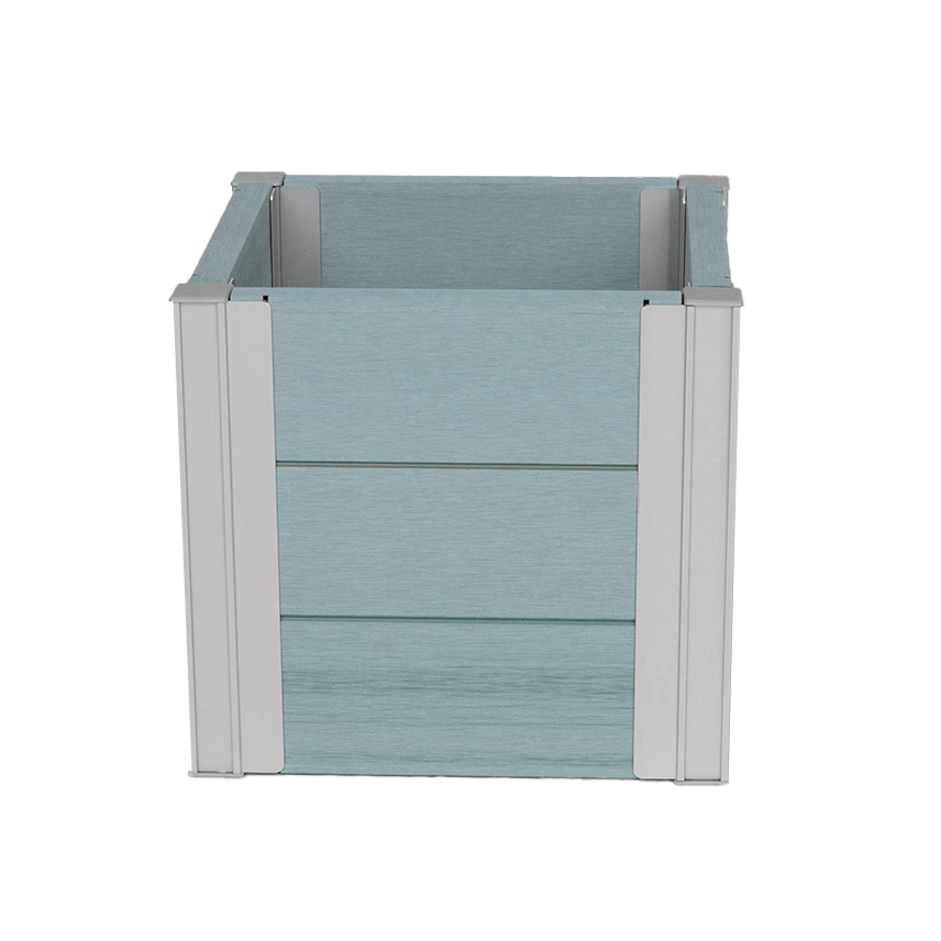 Winawood Wood Effect Small Cube Planter - Powder Blue