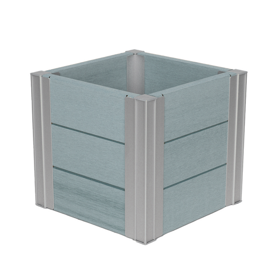 Winawood Wood Effect Small Cube Planter - Powder Blue