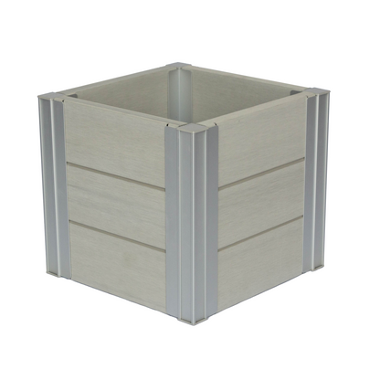 Winawood Wood Effect Small Cube Planter - Stone Grey