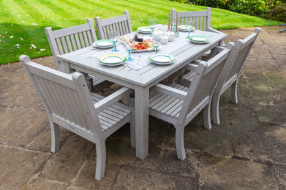 Winawood Wood Effect Rectangular Dining Table - L170cm x D98.3cm x H76cm - Stone Grey