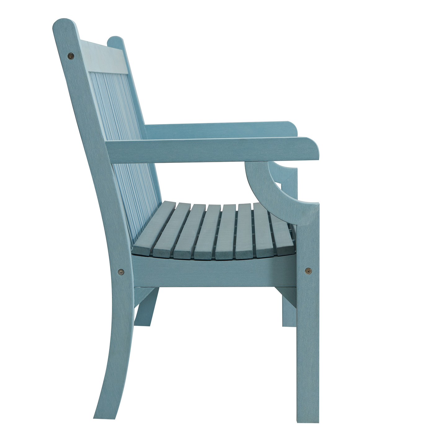 Winawood Sandwick 3 Seater Wood Effect Bench - Powder Blue
