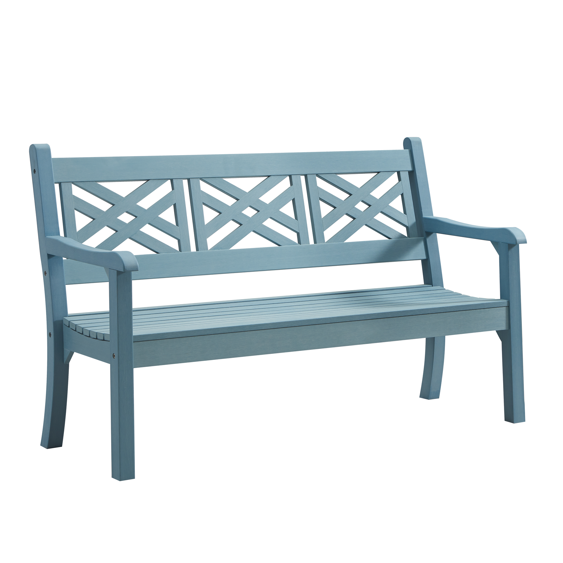 Blue wooden garden bench online
