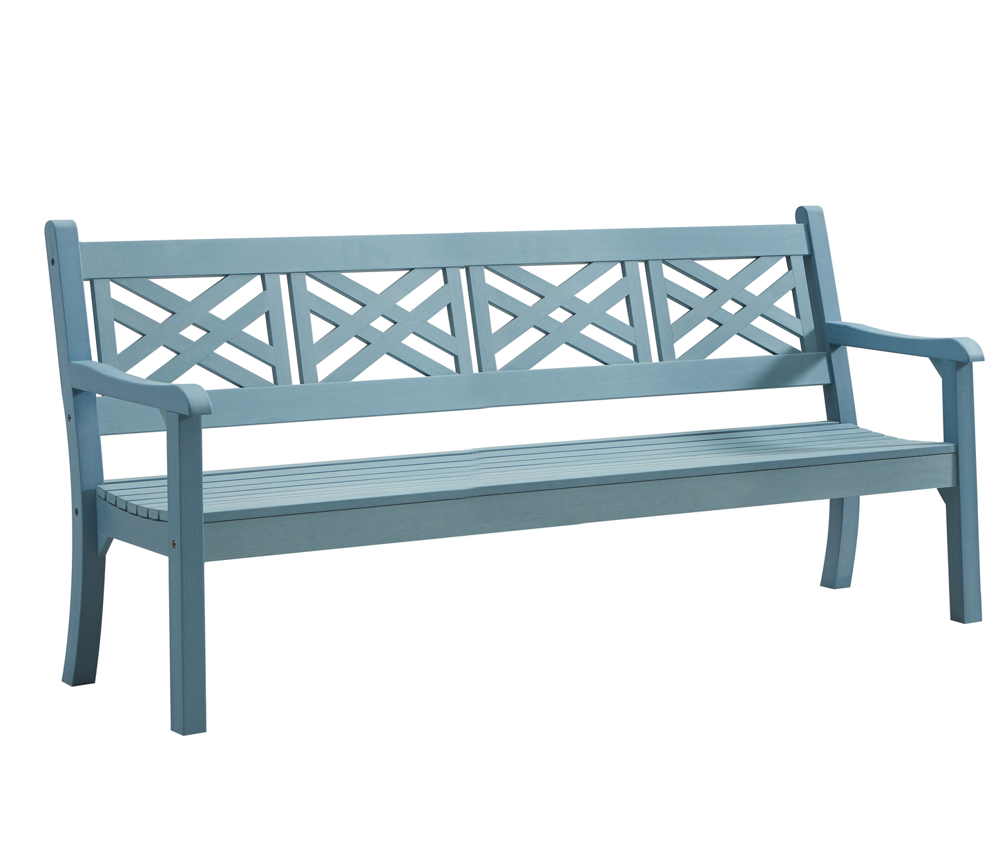 Winawood Speyside 4 Seater Wood Effect Bench - Powder Blue