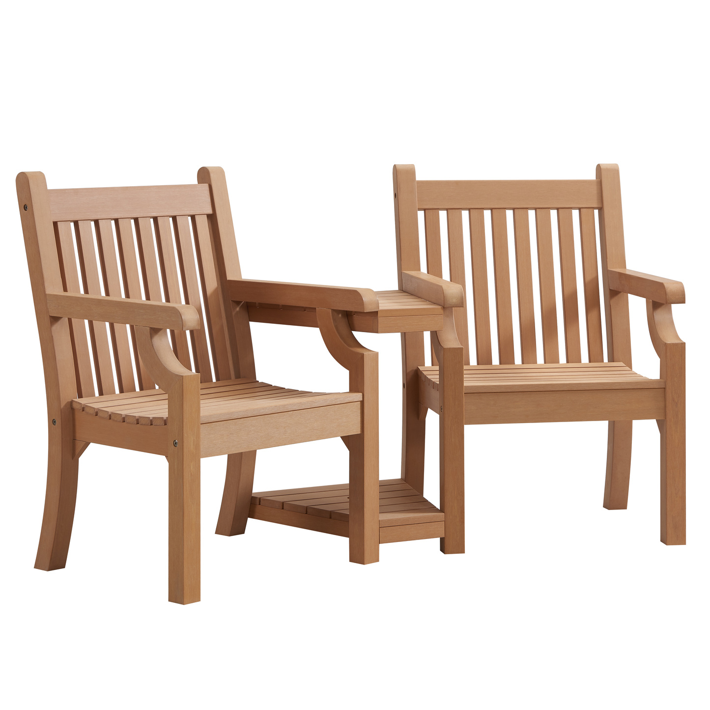 Winawood Sandwick Wood Effect Love Seat - New Teak