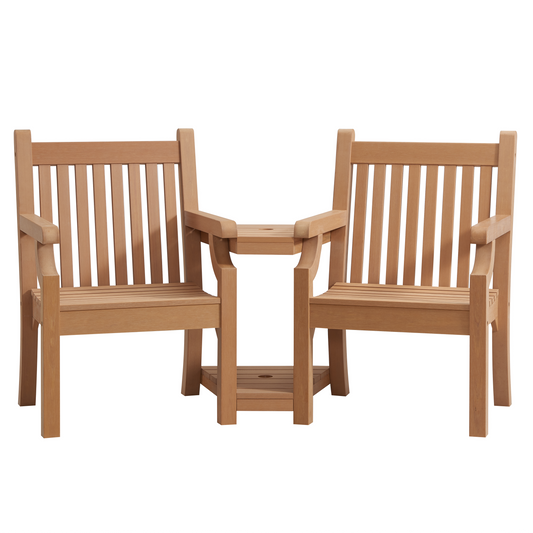 Winawood Sandwick Wood Effect Love Seat - New Teak