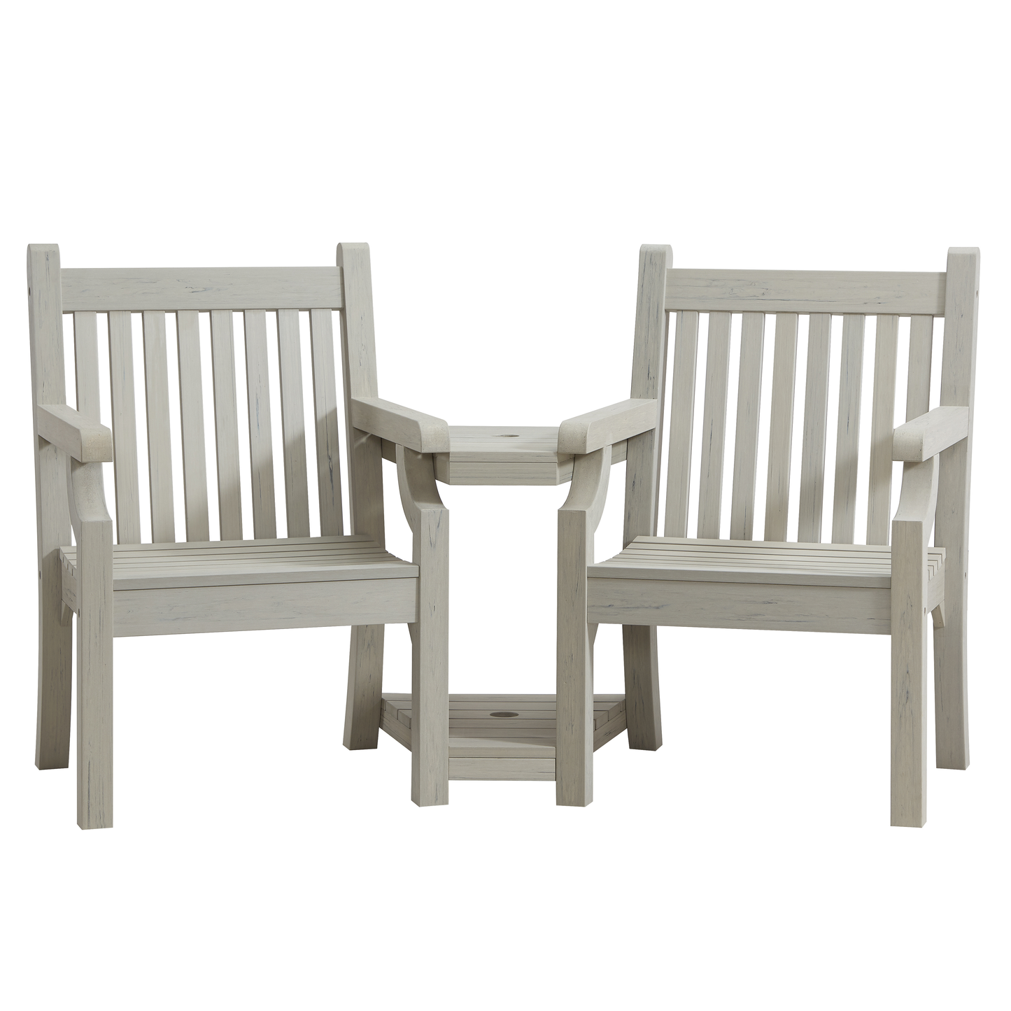 Winawood Sandwick Wood Effect Love Seat - Stone Grey