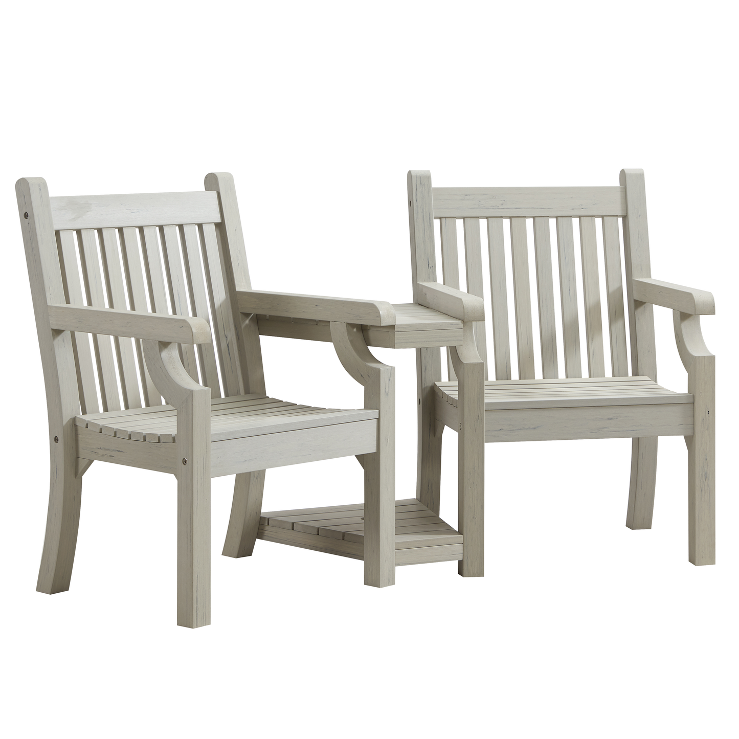 Winawood Sandwick Wood Effect Love Seat - Stone Grey