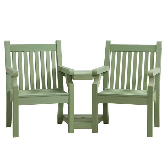Winawood Sandwick Wood Effect Love Seat - Duck Egg Green