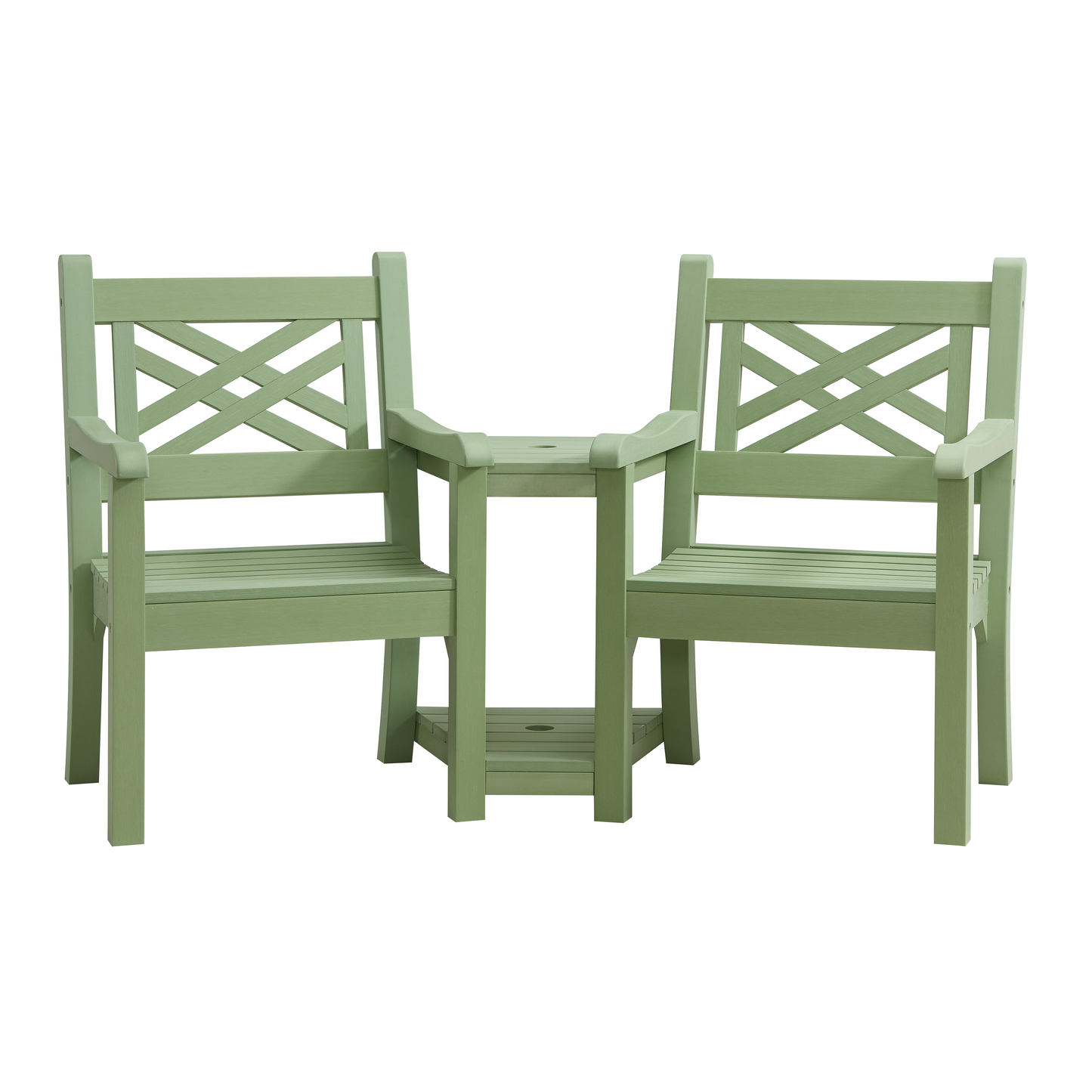Winawood Speyside Wood Effect Love Seat - Duck Egg Green