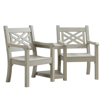 Winawood Speyside Wood Effect Love Seat - Stone Grey
