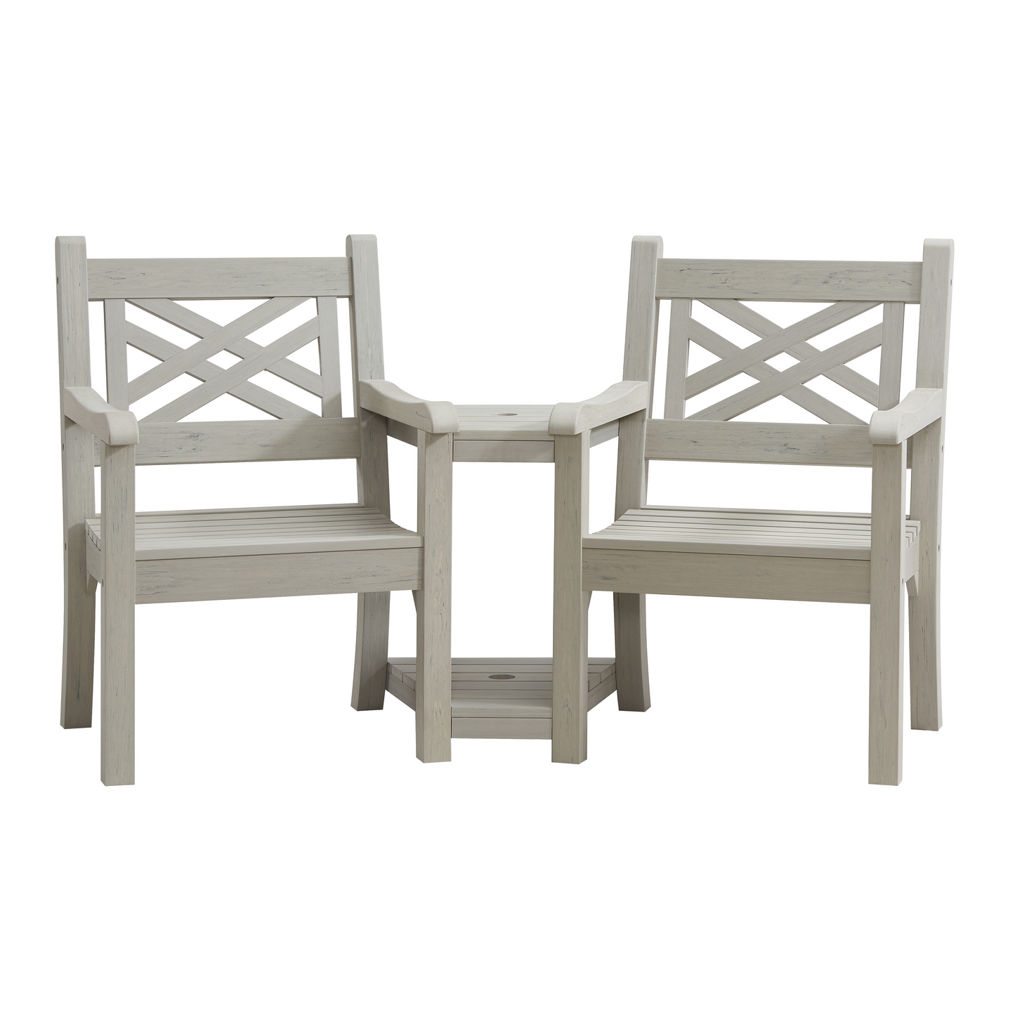 Winawood Speyside Wood Effect Love Seat - Stone Grey
