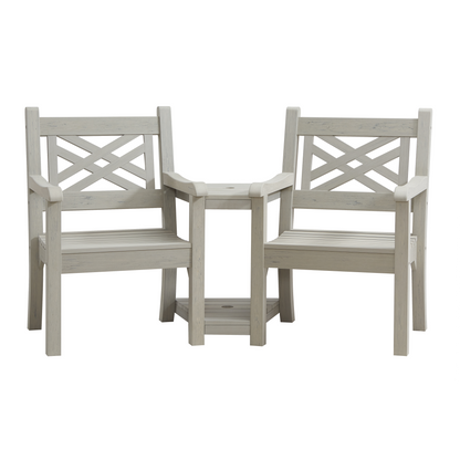 Winawood Speyside Wood Effect Love Seat - Stone Grey