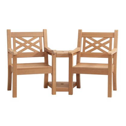 Winawood Speyside Wood Effect Love Seat - New Teak