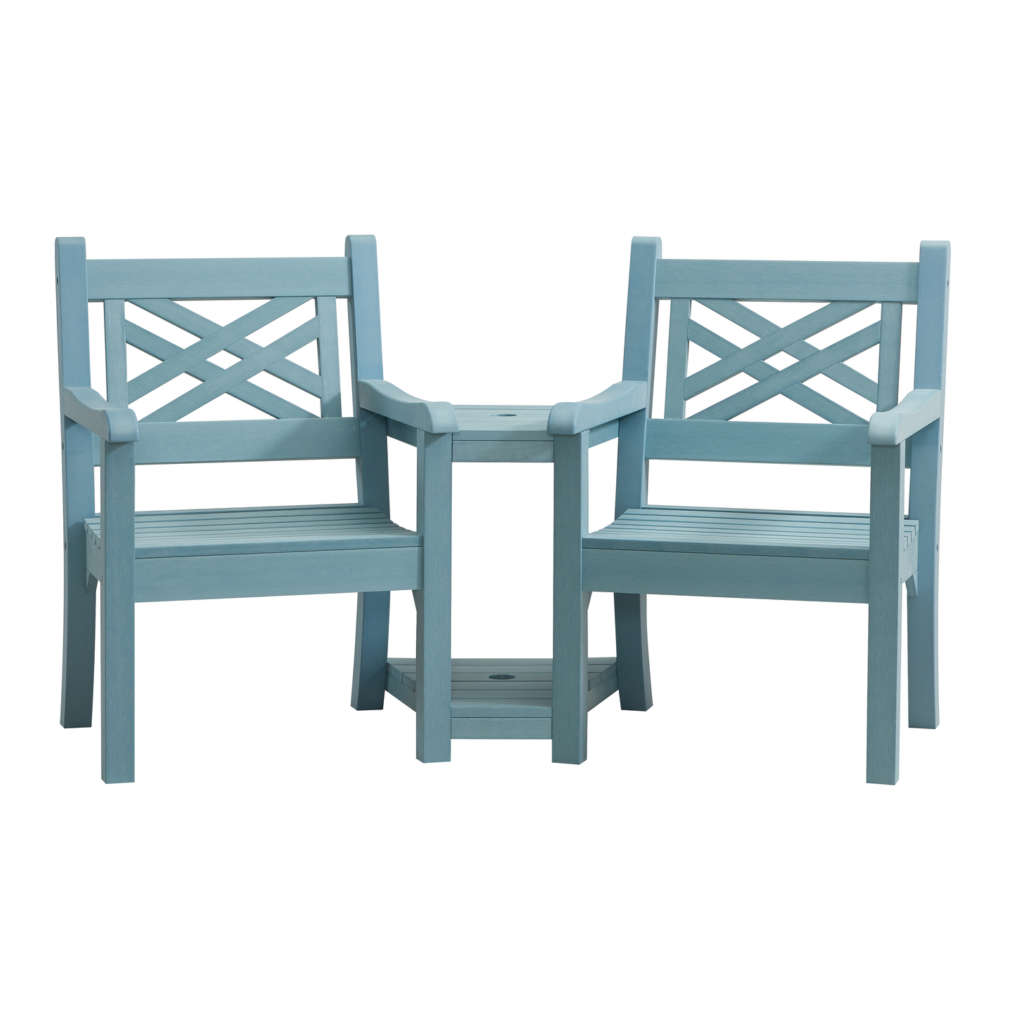 Winawood Speyside Wood Effect Love Seat - Powder Blue