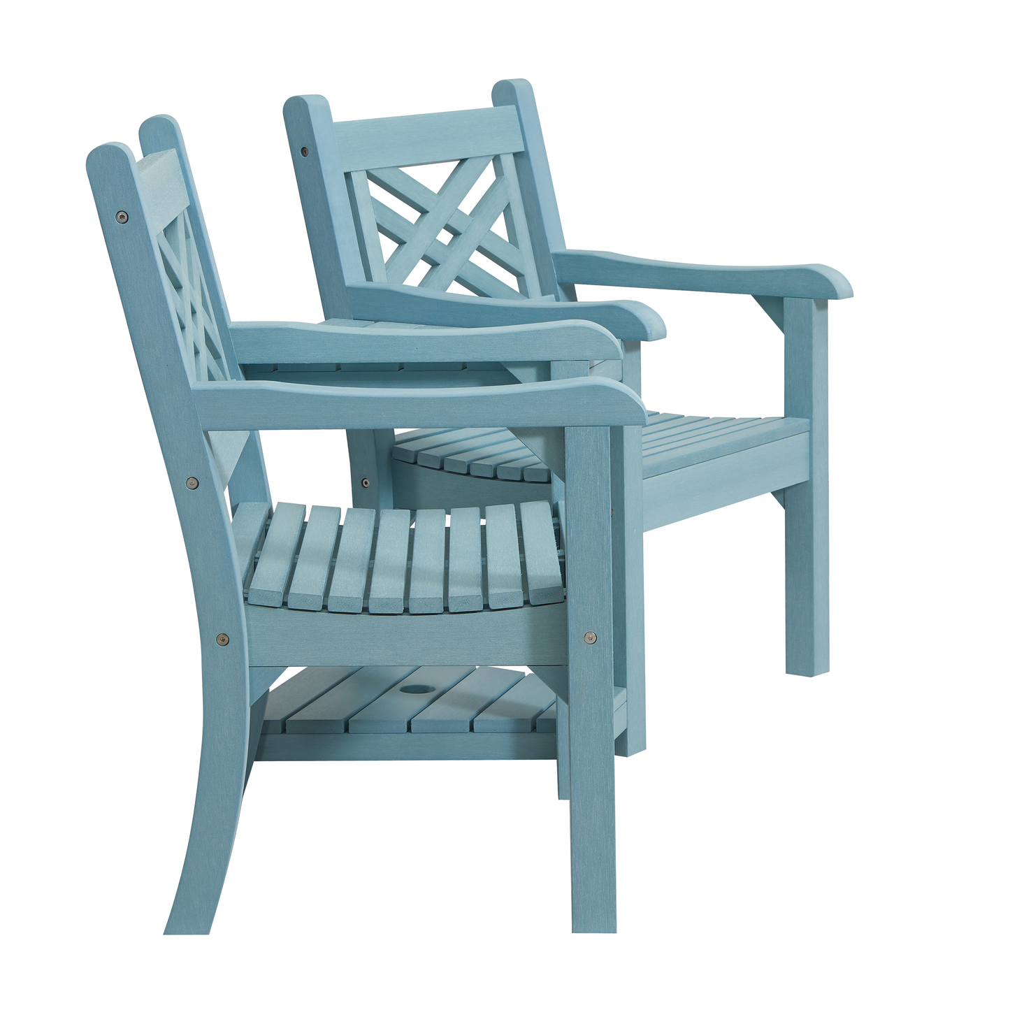 Winawood Speyside Wood Effect Love Seat - Powder Blue