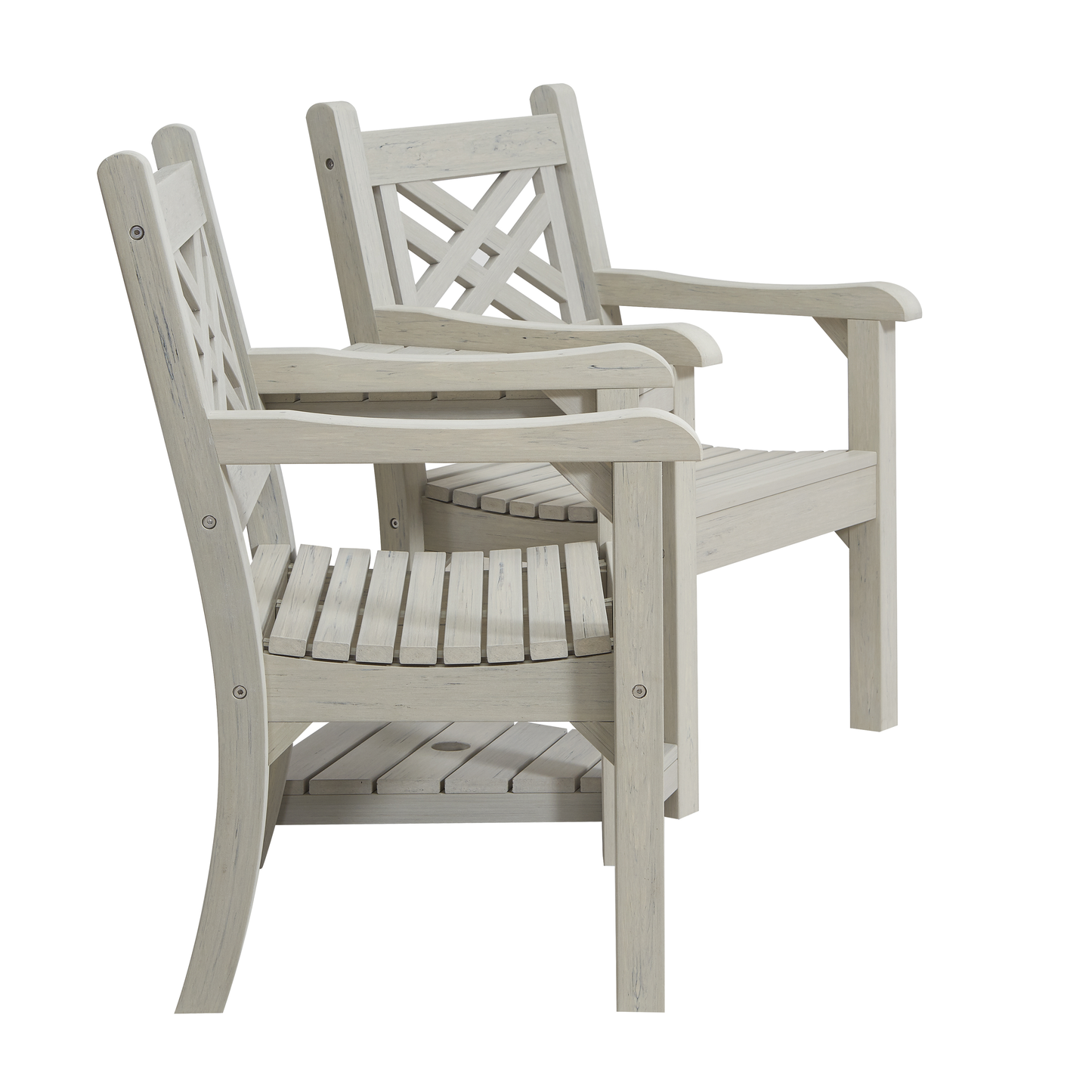 Winawood Speyside Wood Effect Love Seat - Stone Grey