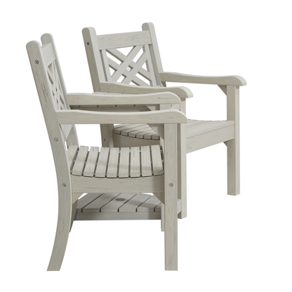 Winawood Speyside Wood Effect Love Seat - Stone Grey