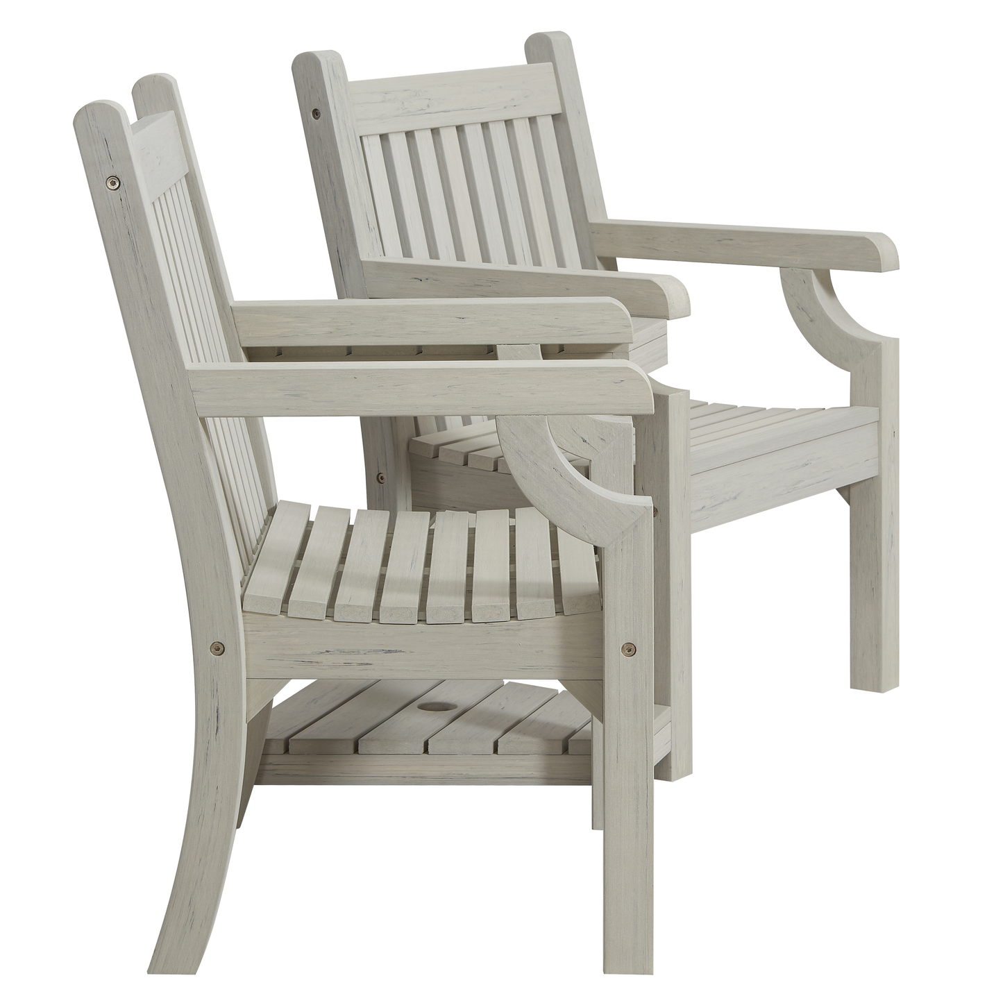 Winawood Sandwick Wood Effect Love Seat - Stone Grey