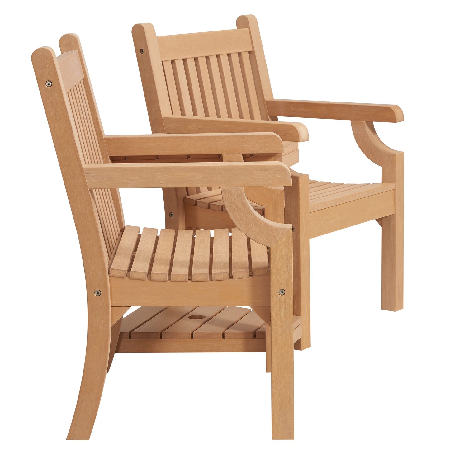 Winawood Sandwick Wood Effect Love Seat - New Teak