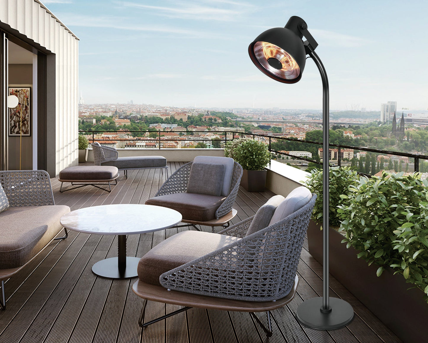 Free Standing Patio Heater with Radio Remote Control
