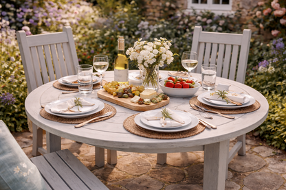 Winawood Wood Effect Round Dining Table - L110cm x D110cm x H76cm