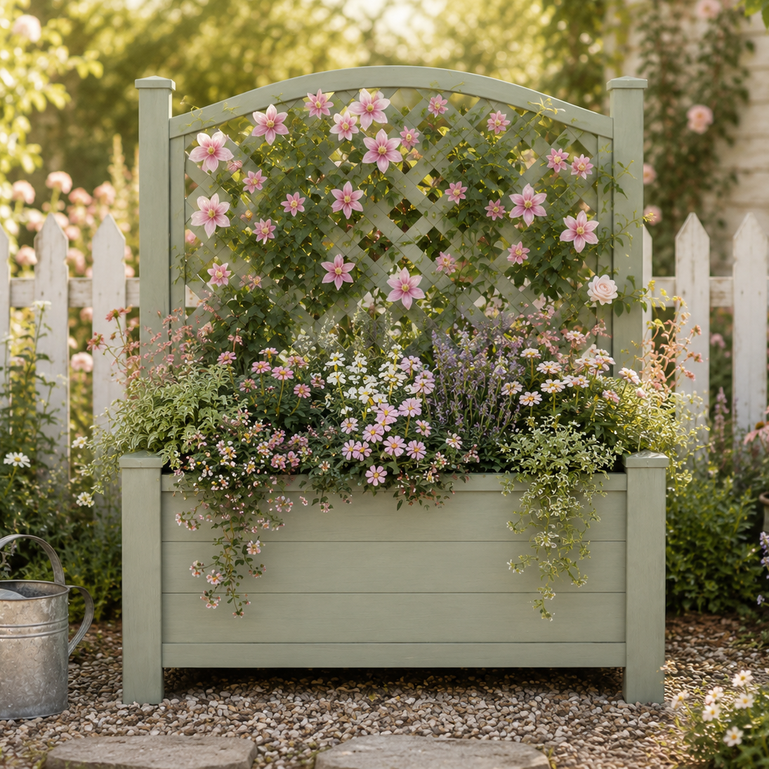 Winawood Blenheim Raised Large Rectangular Planter With Trellis
