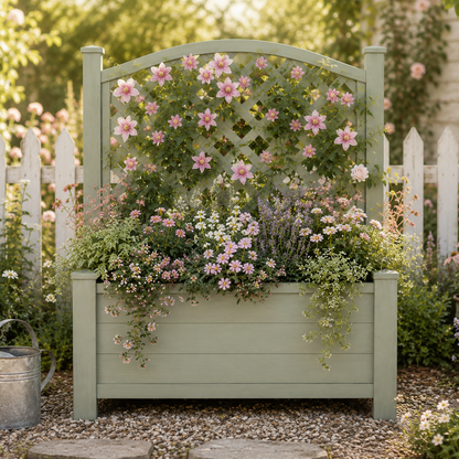 Winawood Blenheim Raised Large Rectangular Planter With Trellis
