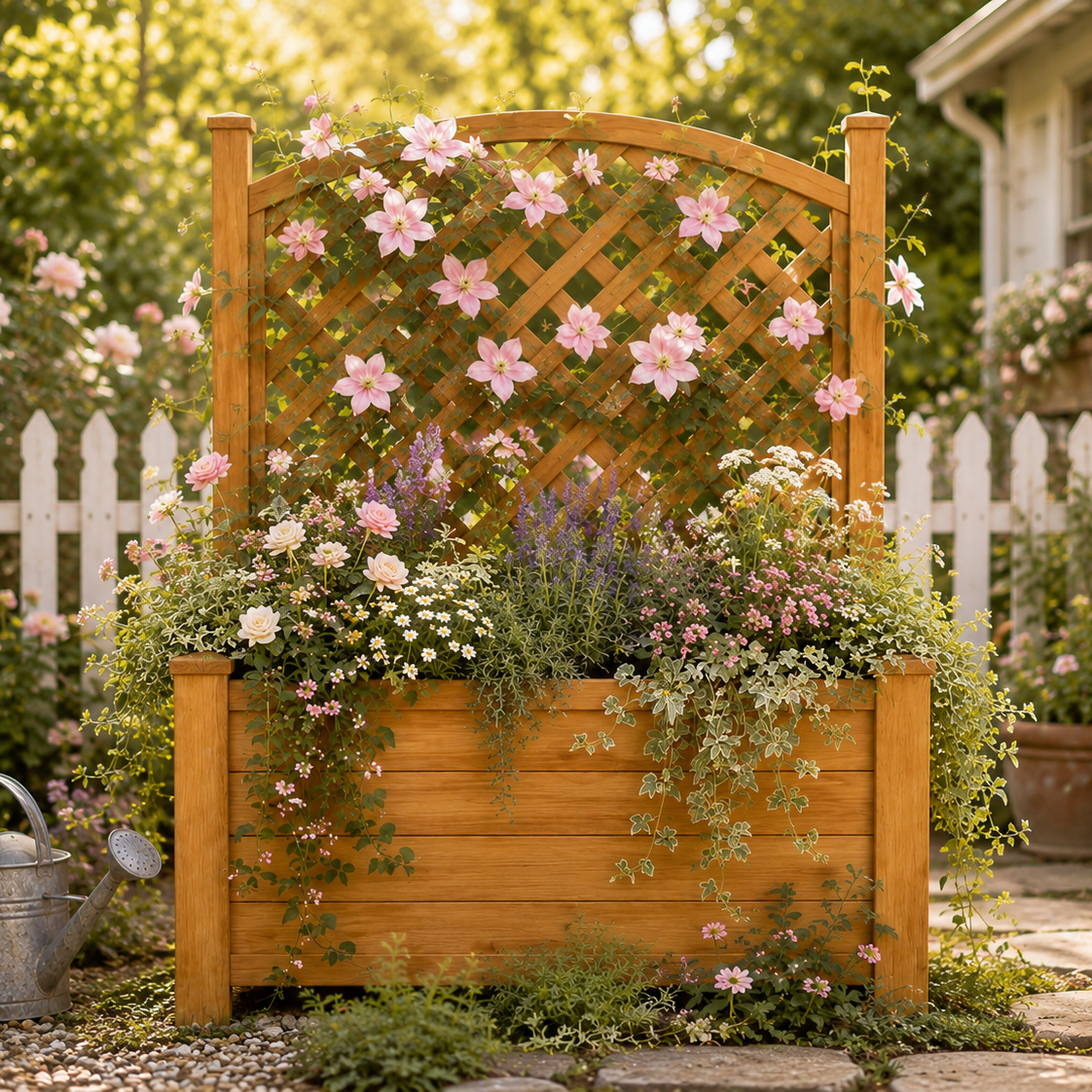 Winawood Blenheim Raised Large Rectangular Planter With Trellis