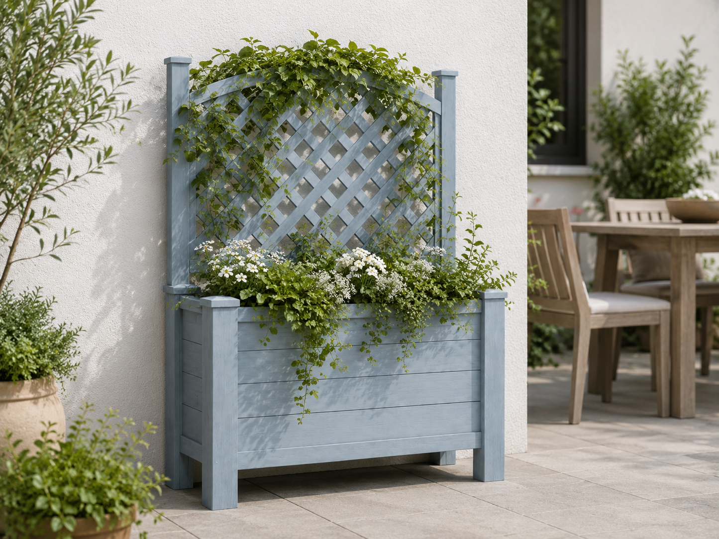 Winawood Blenheim Raised Large Rectangular Planter With Trellis