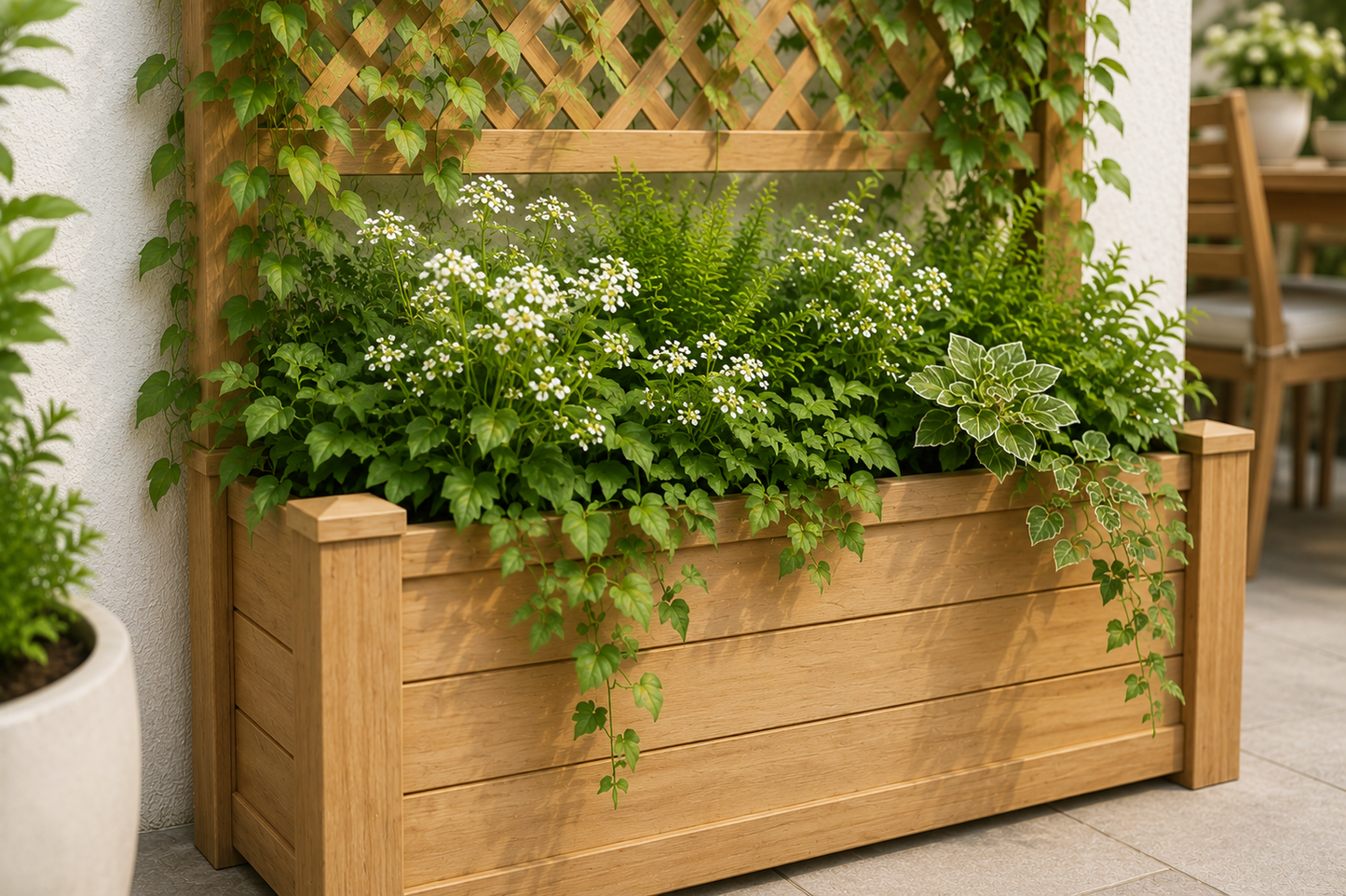 Winawood Blenheim Large Rectangular Planter with Trellis